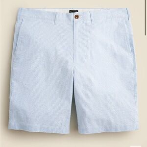 NWT J. Crew Men’s 30” Light Blue White Striped Stretch 9” Seersucker Shorts